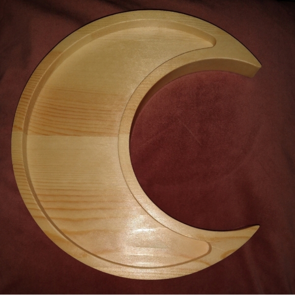 Crescent Moon Sun Lunar Eclipse Jewelry Tray Set Wood Trays Crystal Display Dish - Picture 13 of 13